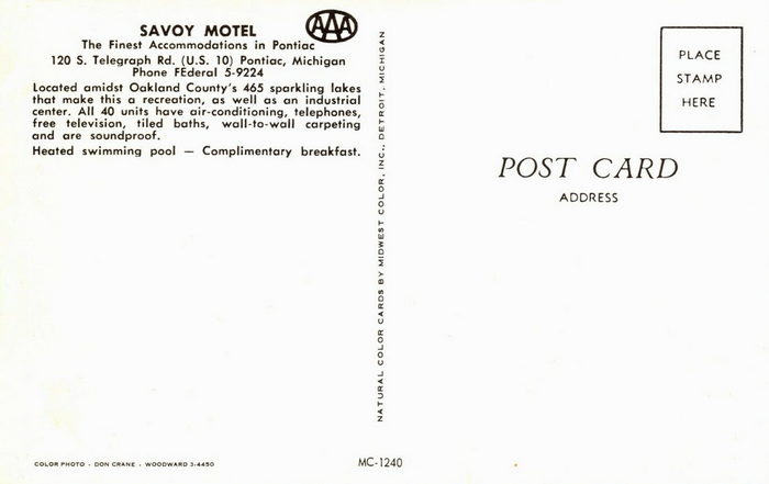 Hotel Cass Lake (Motel Savoy, McGuires) - Old Postcard (newer photo)